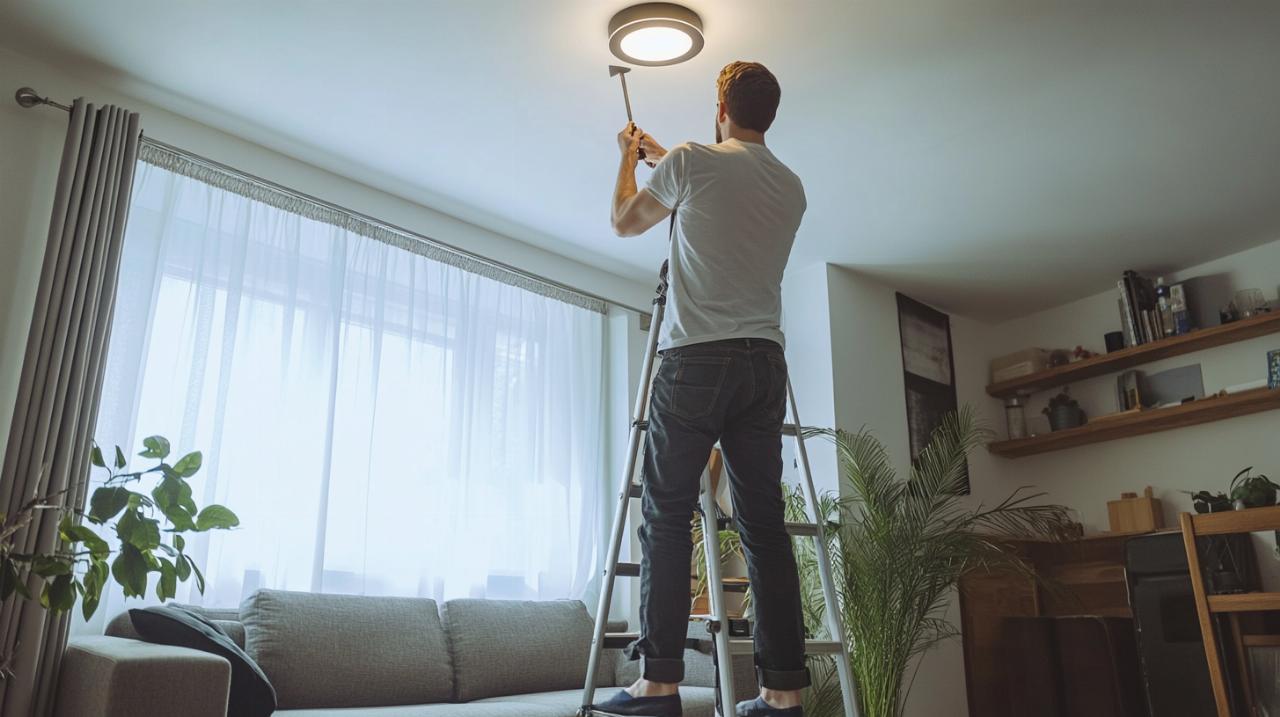¿Cómo reemplazar una lámpara de techo? Tutorial con precauciones eléctricas para evitar accidentes